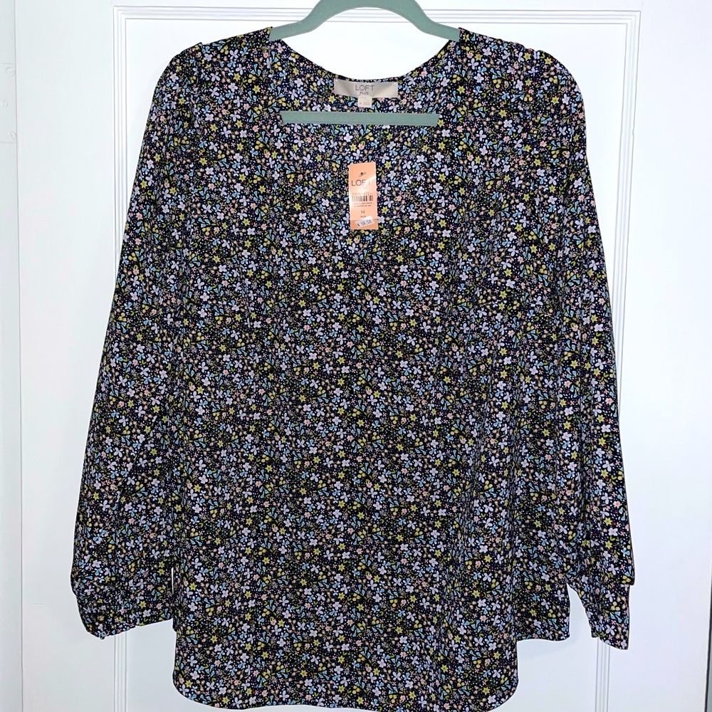 LOFT plus size 14 long sleeve blouse